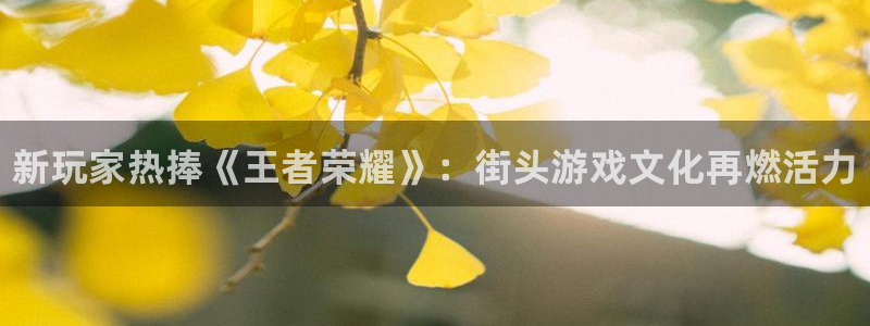 奇亿娱乐娱乐：新玩家热捧《王者荣耀》：街头游戏文化再燃活力